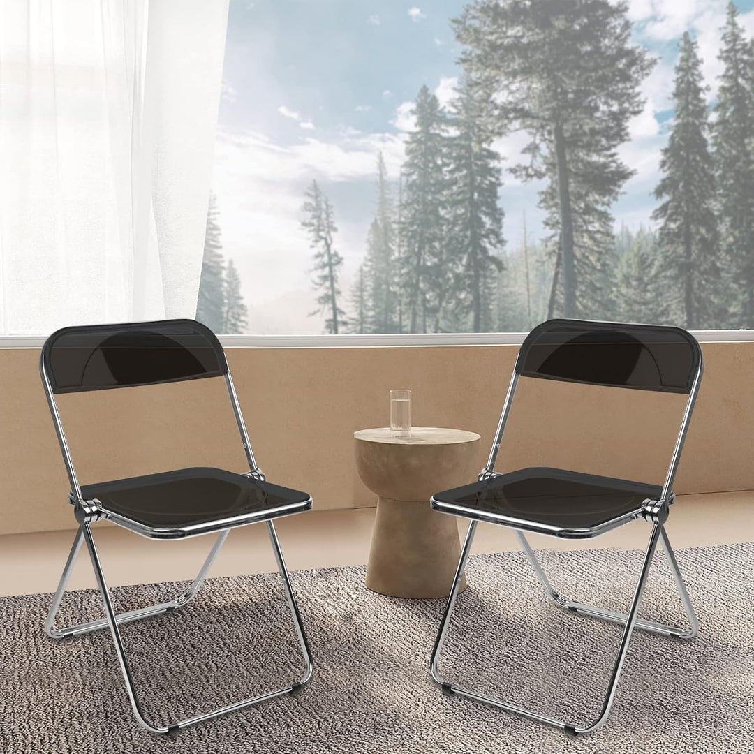Esszimmerstühle 1er Set, Klappstuhl Stapelbarer, Acryl-Klappstühle, Küchenstuhl Mit Metallgestell, E