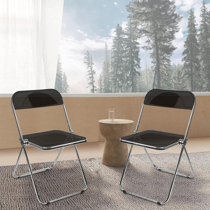 Esszimmerstühle 1er Set, Klappstuhl Stapelbarer, Acryl-Klappstühle, Küchenstuhl Mit Metallgestell, E