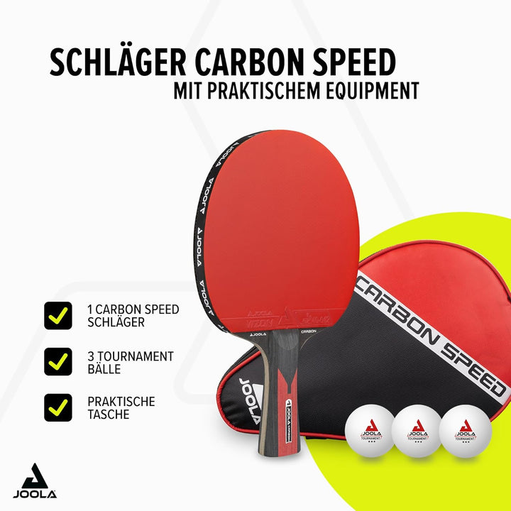 JOOLA Tischtennisschläger CARBON CONTROL für fortgeschrittene Spieler, Tischtennisset CARBON SPEED,