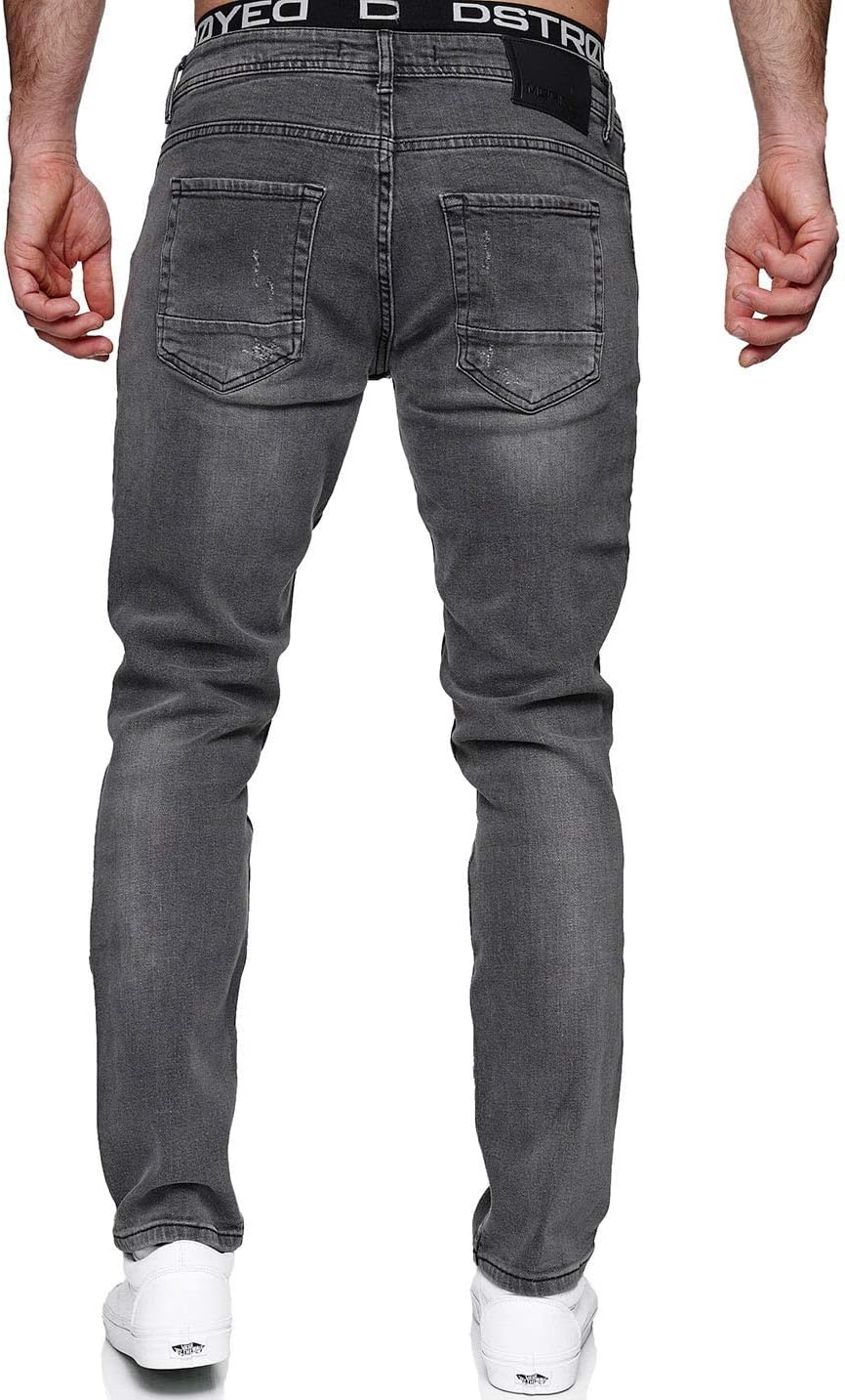 MERISH Jeans Herren Slim Fit Jeanshose Stretch Denim Designer Hose 1507 29W / 32L 1506-3 Grau, 29W /