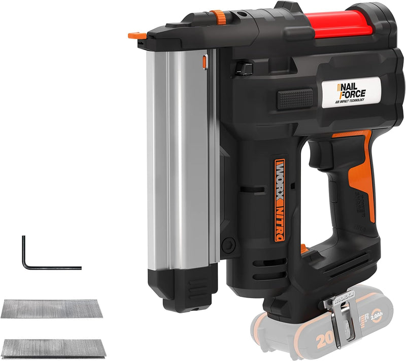 WORX WX840.9 NITRO NailForce Akku Nagler und Tacker 20V - 2-IN-1 Funktionen als Bolzensetzgerät & Sc