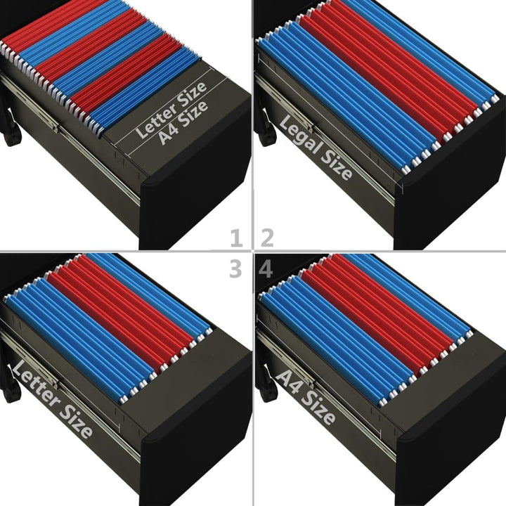 vidaXL Aktenschrank mit Rollen Rollcontainer Bürocontainer Schubladenschrank Büroschrank Stahlschran