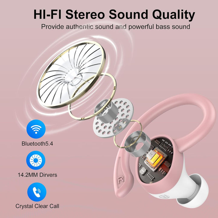 Bluetooth Kopfhörer, In Ear Kopfhörer Kabellos Bluetooth 5.4 mit 68 std Spielzeit LED-Anzeige, 4 ENC