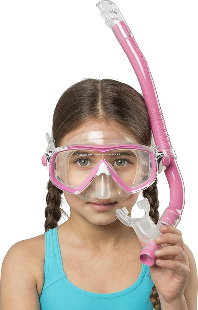 Cressi Estrella Jr - Maske zum Tauchen und Schnorcheln Transparent/Rosa Maske + Schnorchel, Transpar