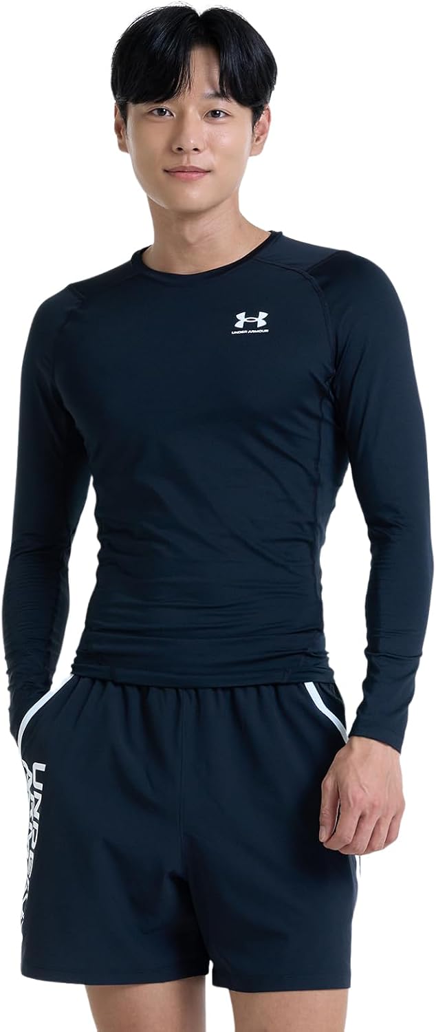 Under Armour Herren Armour HeatGear Compression Long-Sleeve T-Shirt Hemd, Blickdicht Schwarz XS, Sch