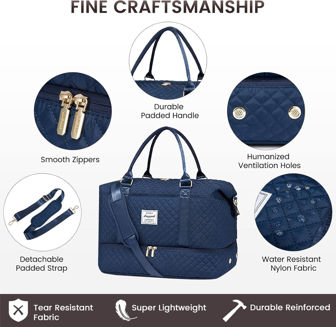 LOVEVOOK Reisetasche Sporttasche Damen Gross Handgepäck Tasche mit Kulturbeutel Weekender Travel Duf