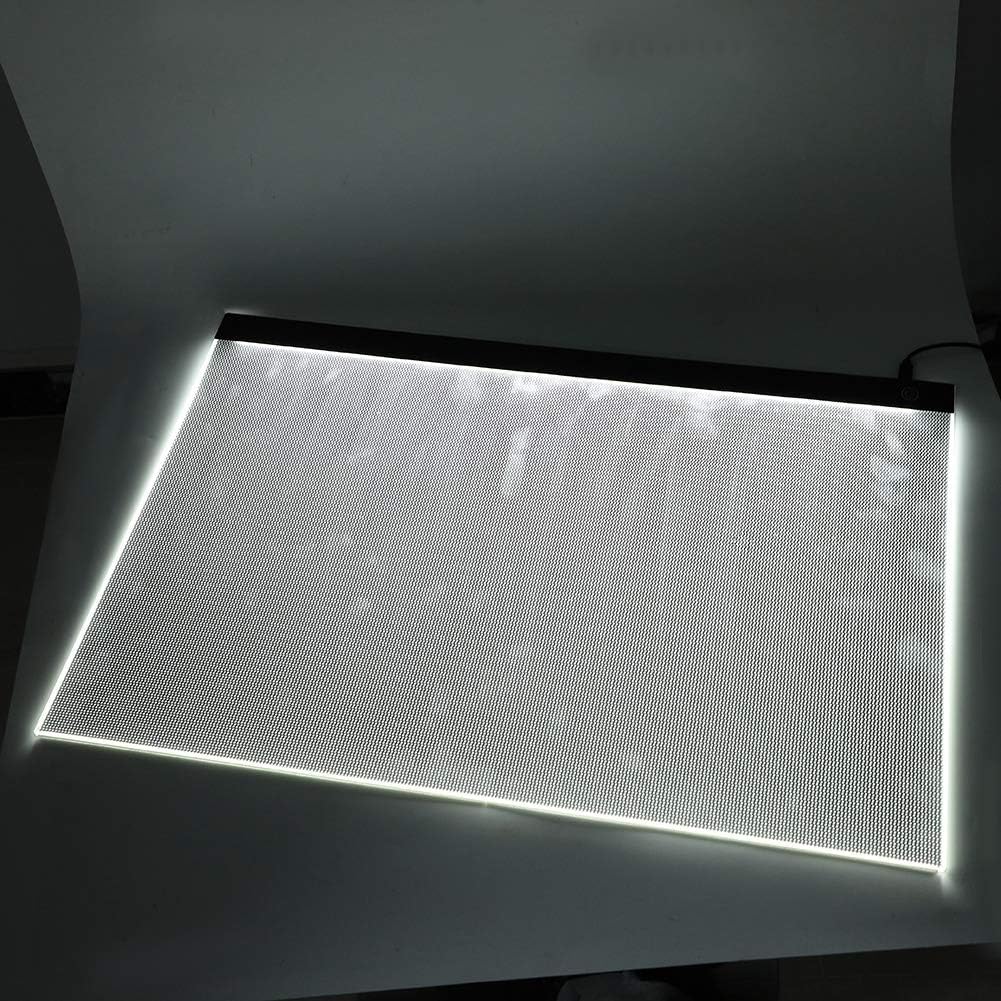 A2 Leuchttisch Light Pad Leuchtkasten, Dimmbare Ultradünne Leuchtplatte und LED Zeichnung Pad Lightp