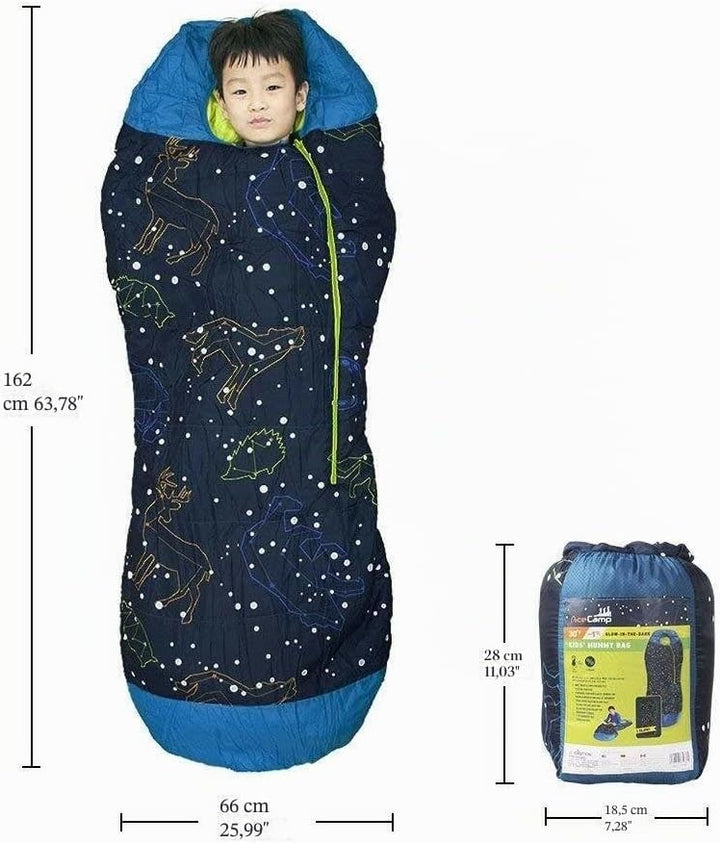 AceCamp, Kinder- und Jugend Schlafsack, Glow in The Dark, 3978