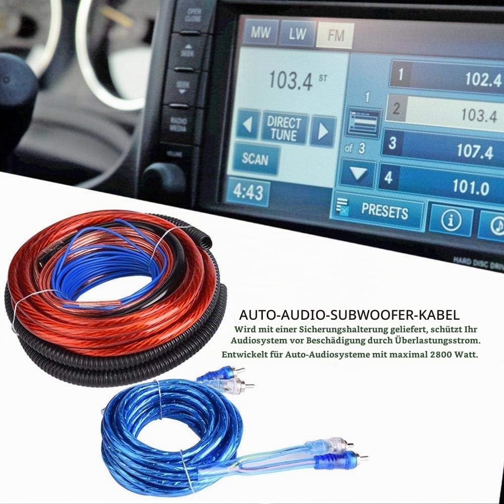 KSTE Subwoofer Cable, Subwoof Verstark, Audio Verstark, Car Subwoofer Wire Kit, 4 Guage 2800W Car Au