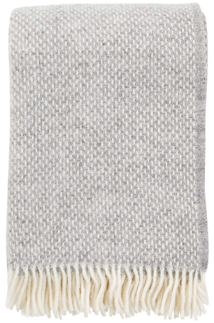 Klippan Preppy Wolldecke 130x200 cm grau