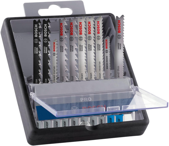 Bosch 10x PRO Wood and Metal Stichsägeblatt-Set, 10-tlg. (für Stahlbleche, Hartholz, Länge 100 mm, P