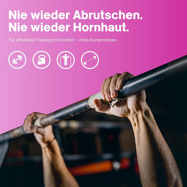 Anti Slip Gym-Grips – Rutschfeste Griffpads zur Hornhautvermeidung bei Krafttraining, Klimmzügen, Ha
