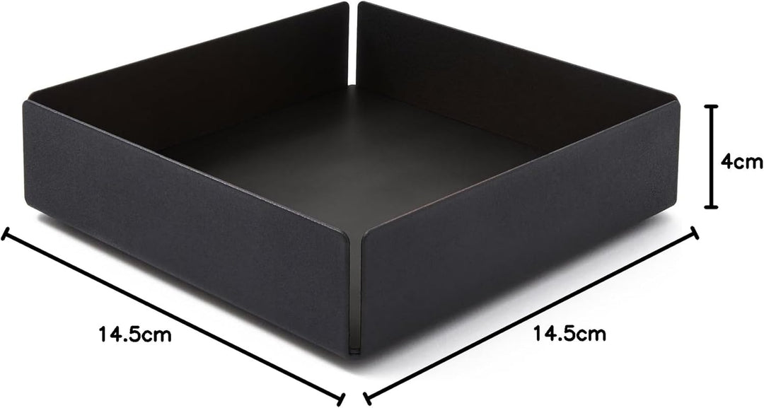 Eglooh - Moire - Taschenleerer mit Struktur aus schwarzem Stahl - Innerer Boden aus Leder Anthrazit