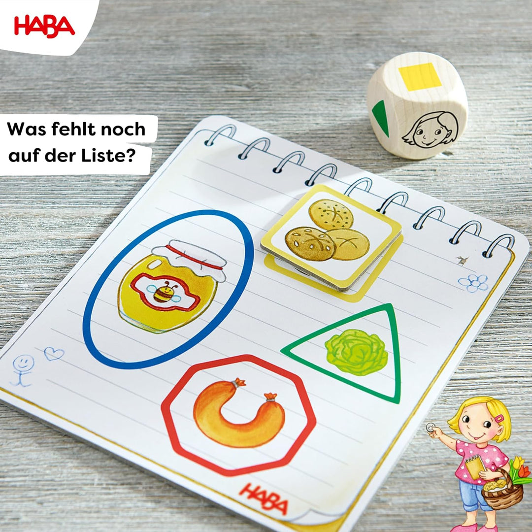 HABA Meine ersten Spiele – Einkaufen – Spiel ab 2 Jahren mit 3D-Marktstand, Holz-Spielgeld & Einkauf