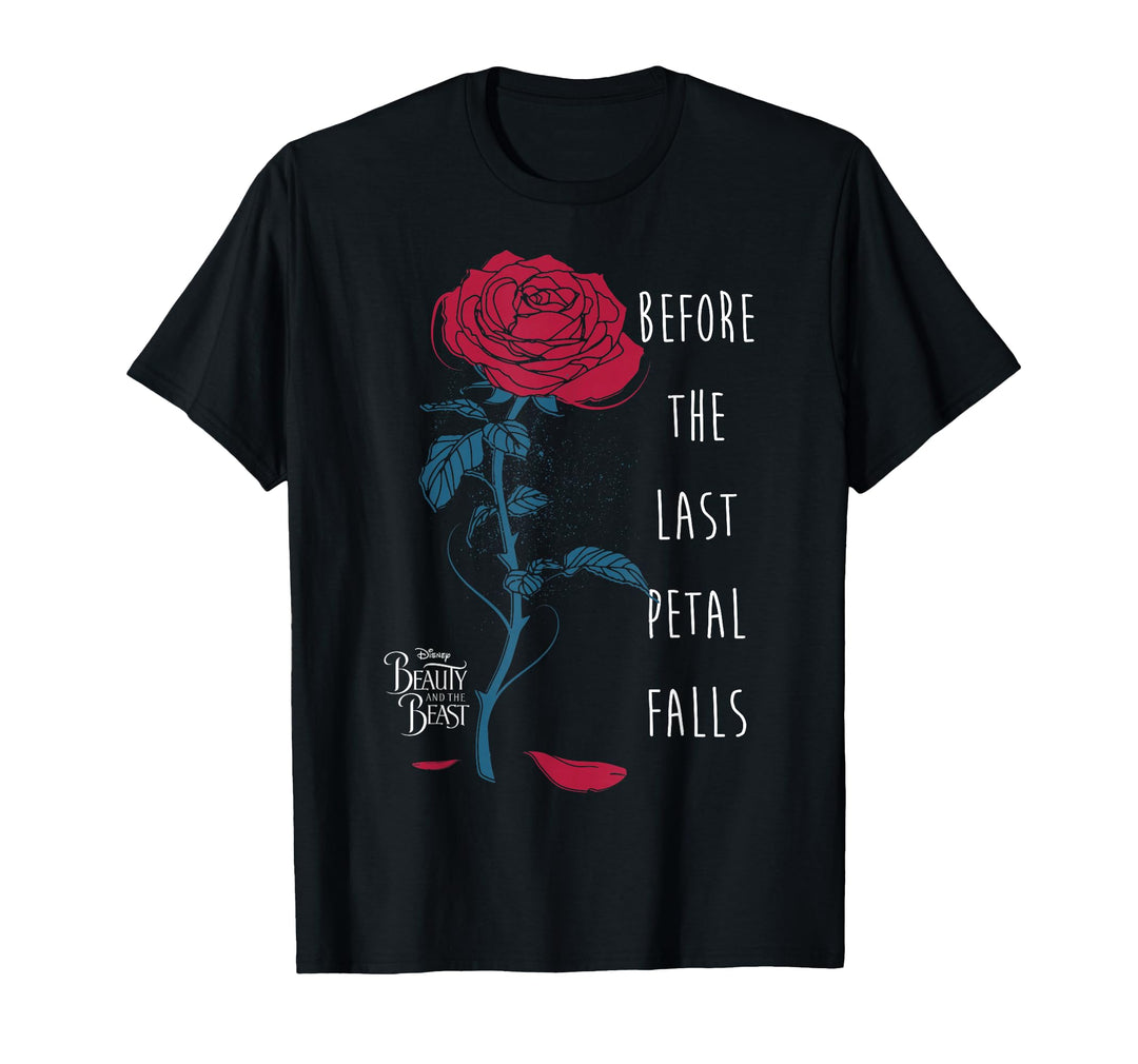 Mens Disney Beauty & The Beast Last Petal Falls Graphic T-Shirt XL Navy