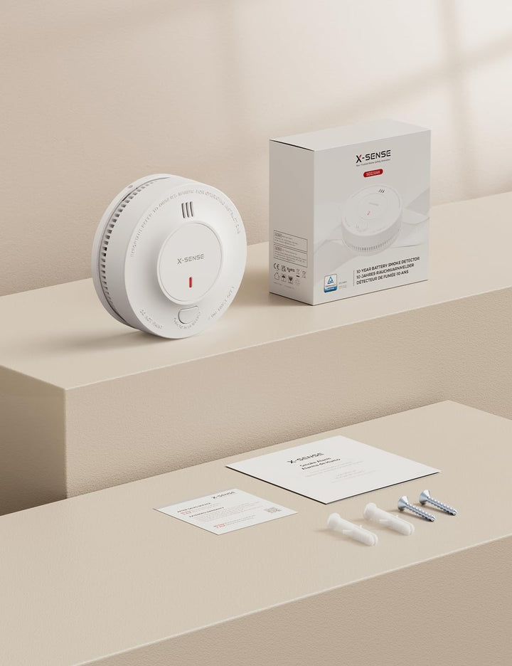 X-Sense Verbesserter Rauchmelder 10 Jahre Batterie, Feuermelder mit fotoelektrischem Sensor, EN14604