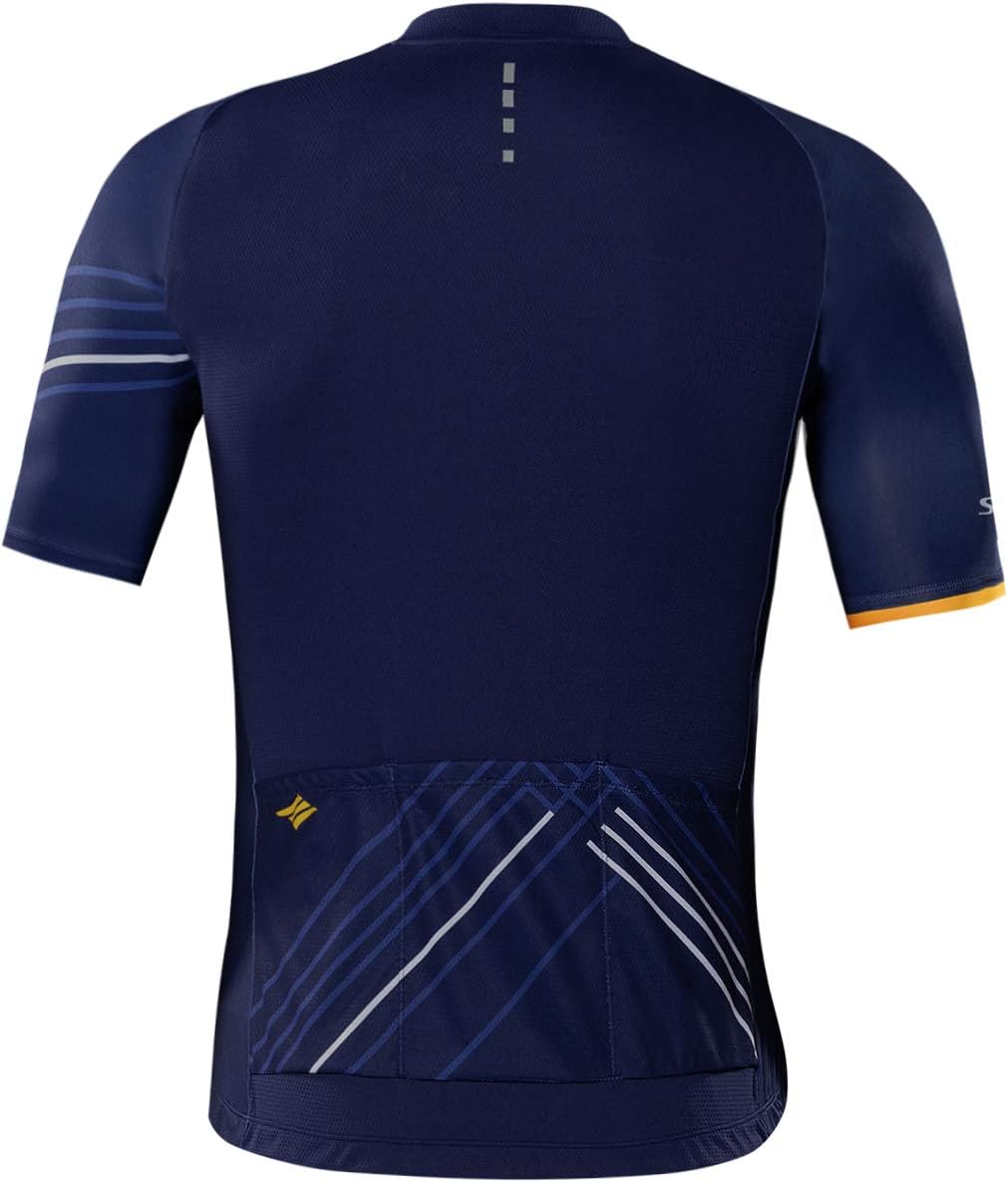 Santic Radtrikot Herren Kurzarm Fahrradtrikot Herren Fahrradshirt Radshirt Kurzarm Sommer mit Tasche