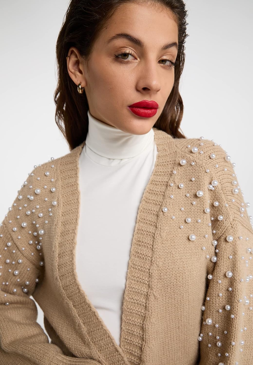 faina Cardigan Damen 11025481 M-L Beige, M-L Beige