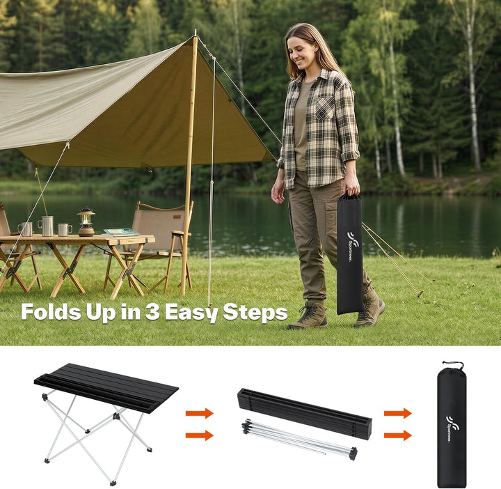 Campingtisch Klapptisch Camping, Aluminium Klapptisch Camping Tisch Faltbarer Picknick-Tisch Tragbar