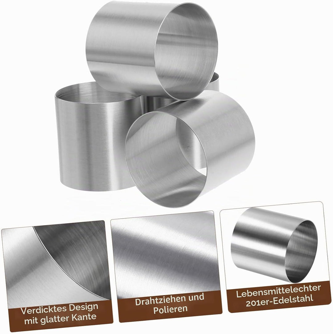 YARNOW 8 Stück Mousse Ringe Dessertring Set Speisering Mini Tortenring Kleine Kuchenform Dessert Sch