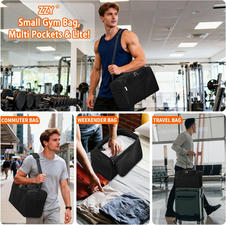 ZZY 20L Sporttasche Klein, Trainingstasche Gym Bag 40x20x25cm, Kleine Fitnesstasche & Weekender für