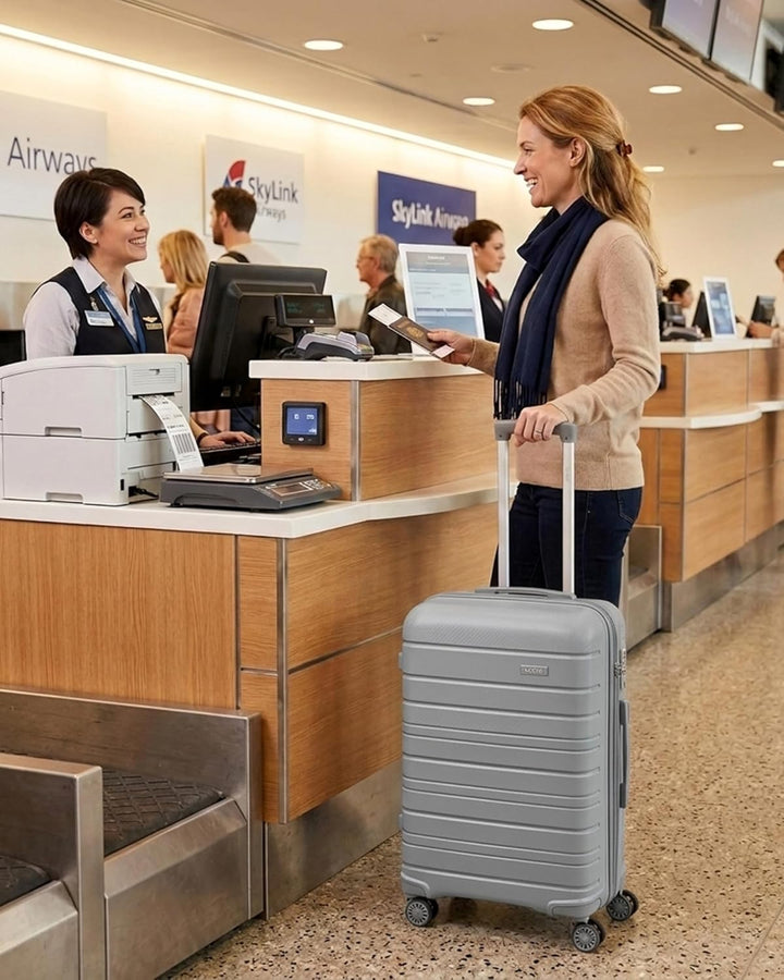Kono Zwillingsrollen Reisekoffer TSA-Schloss 65cm Trolley Koffer Polypropylen Hartschale Rollkoffer 