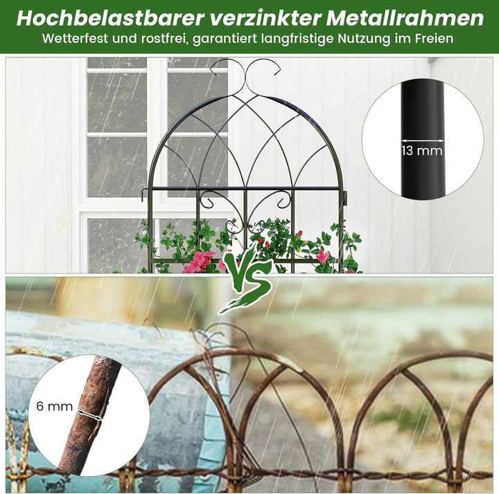 GOPLUS Rankgitter Metall 2er/4er Set, Sichtschutz Garten 180/220 cm hoch, Rosenspalier, Rosengitter,