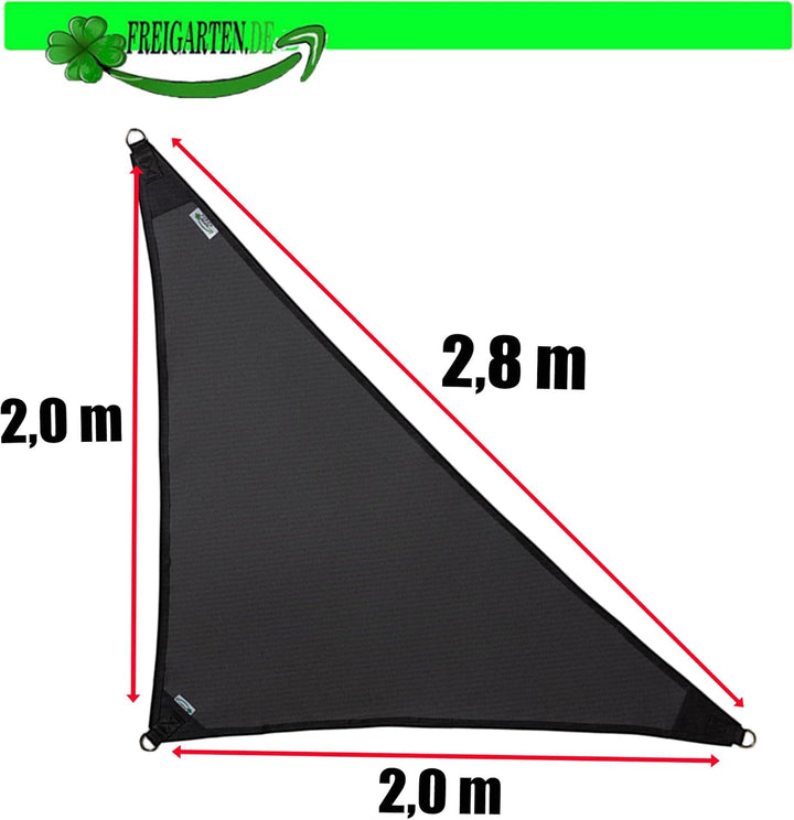 freigarten.de Sonnensegel Wasserdicht Sonnenschutz 100% Schutz vor UV dreieckig 2,0m x 2,0m x 2,8m A