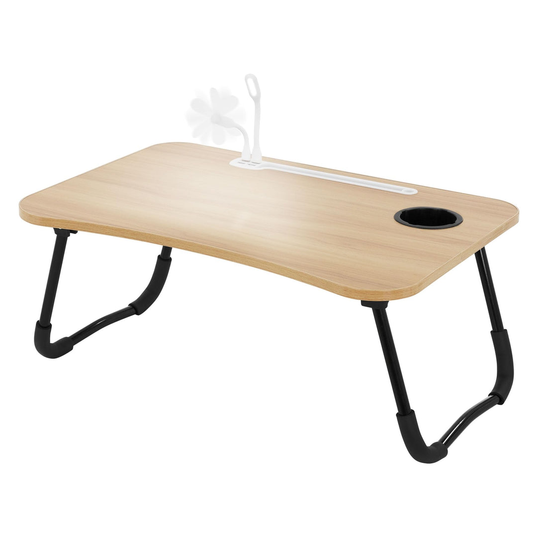 ML-Design Laptoptisch fürs Bett/Sofa, Holzoptik 60x40cm, Betttisch klappbar, Notebook Tisch mit 4 US