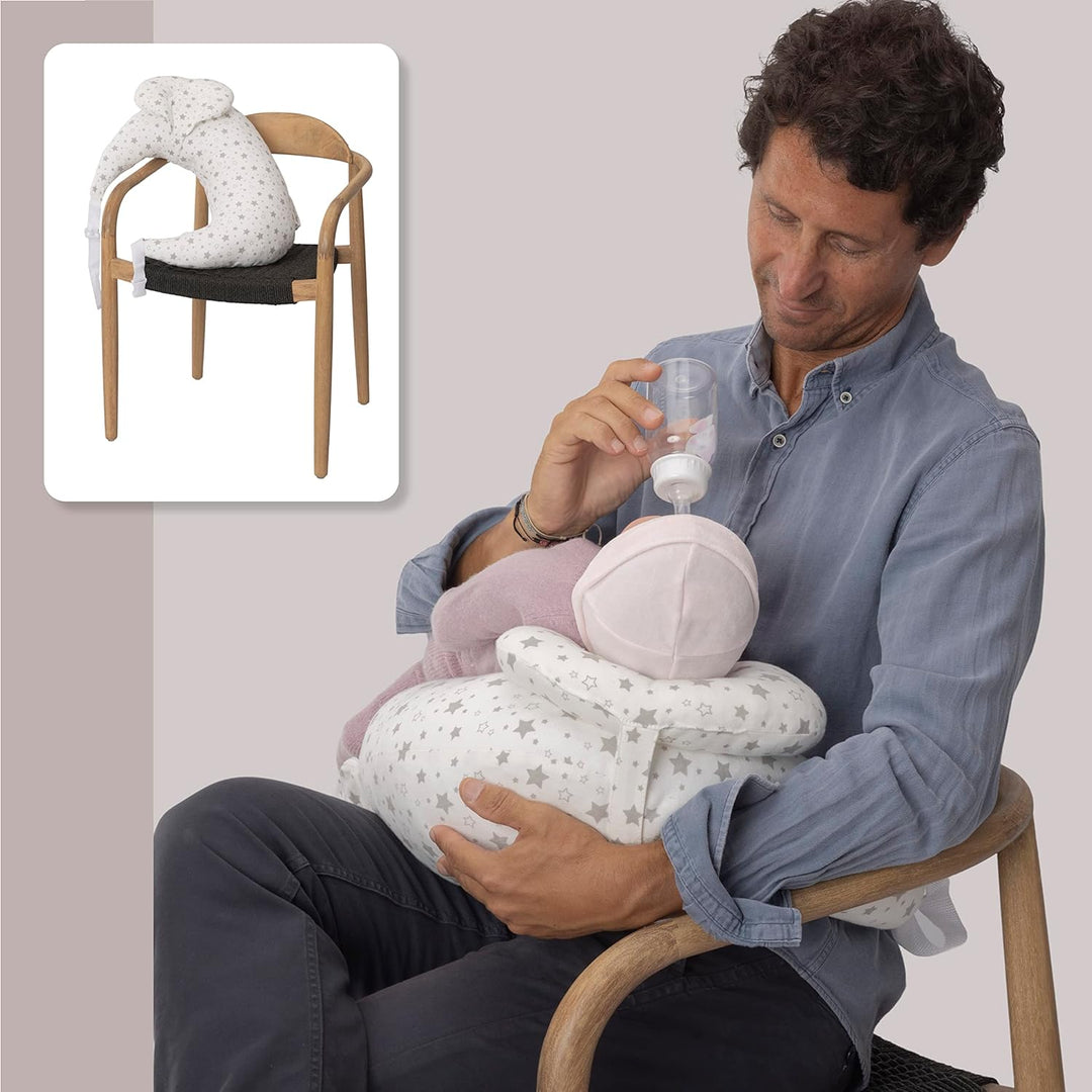 Stillkissen mit Gurt für Neugeborene - Stillhörnchen Ergonomisch gegen Reflux &amp; Koliken - Baby Lager