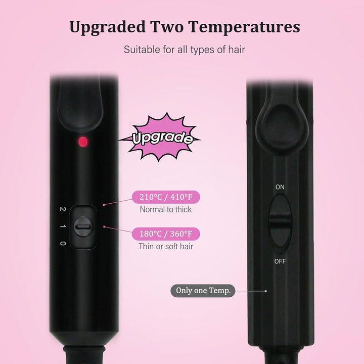 janelove 13mm mini Welleneisen für haare, Keramik mini Lockenstab für kurze haare, 180°C/210°C, 30s