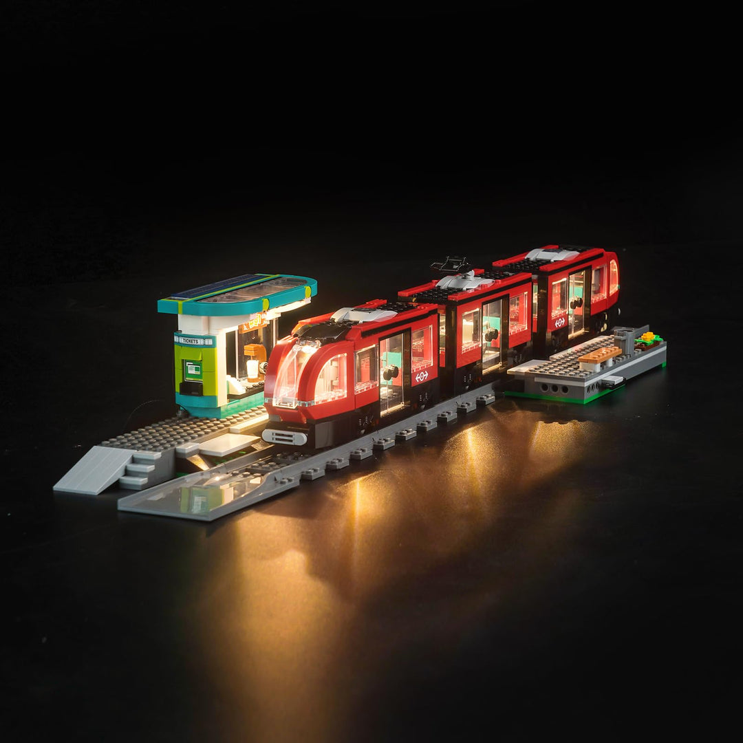 LocoLee Licht Kompatibel mit Lego City 60423 Strassenbahn mit Haltestelle, Nur Lichter Set - Kein Mo
