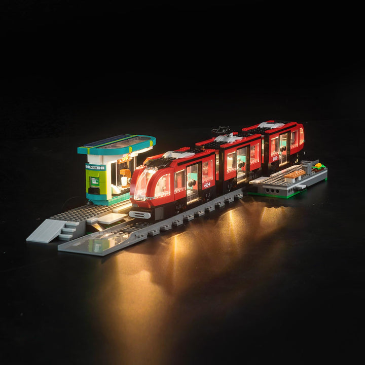LocoLee Licht Kompatibel mit Lego City 60423 Strassenbahn mit Haltestelle, Nur Lichter Set - Kein Mo