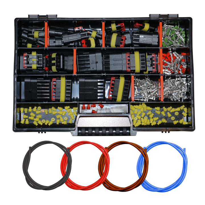 AMP Superseal Starter Set 1-polig bis 6-polig Sortiment Box Kasten mit Kabel Steckverbinder Elektrik