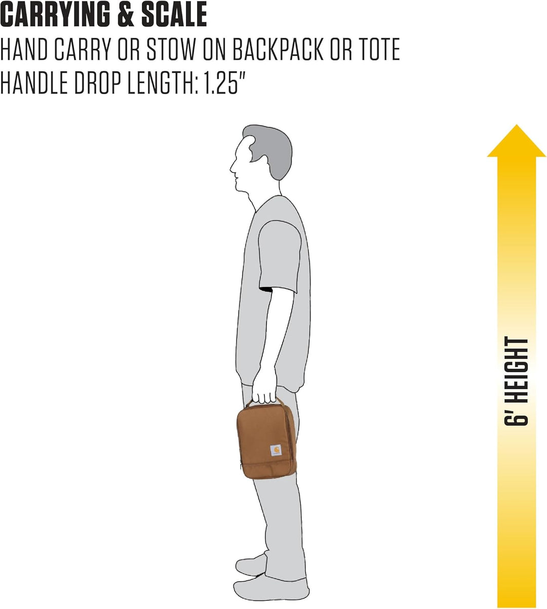 Carhartt Isolierter Lunch-Kühler für Damen und Herren, vollständig isoliert, für den täglichen Gebra