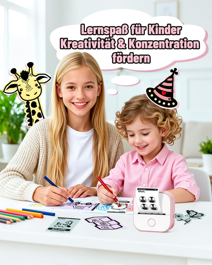 Phomemo Mini Etikettendrucker,T02 Sticker Fotodrucker für Smartphone,Handy Thermodrucker klein mit 3