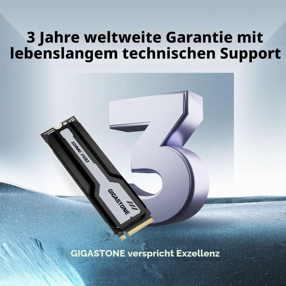 Gigastone M.2 SSD 2TB mit Kühlkörper Optimiert für PS5 NVMe SSD M.2 2280 PCIe Gen4 Ultraschnelle Int