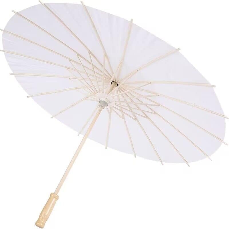 zalati Papier-Sonnenschirm, 6 Stück, dekorativ, weiss, zum Selbermachen, klassischer chinesischer St
