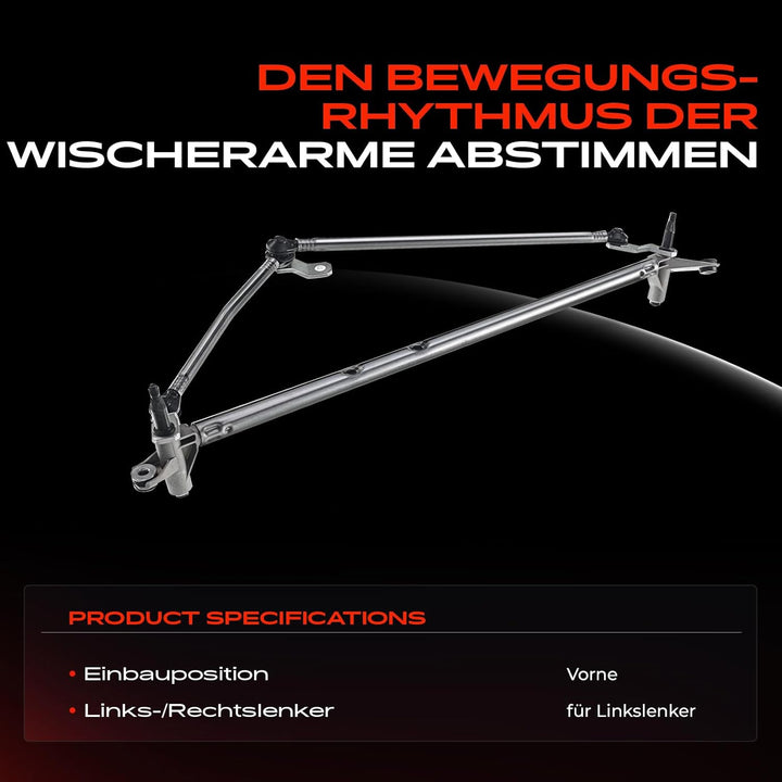 Frankberg 1x Scheibenwischer Wischergestänge ohne Motor Vorne Kompatibel mit 9-3 YS3F 1.8L-2.8L 2002