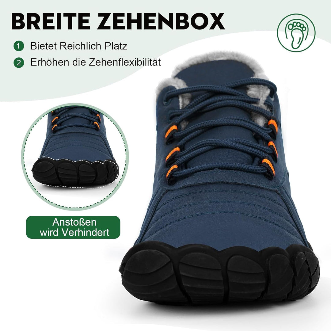 RUYI Barfussschuhe Winter Herren Damen Barfussschuhe Wasserabweisend, Warm Gefüttert Winterschuhe Tr