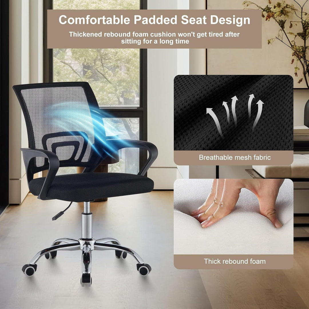 TUKAILAI Bürostuhl Ergonomisch, Schreibtischstuhl aus Netzstoff, Chefsessel mit Lendenwirbelstütze,