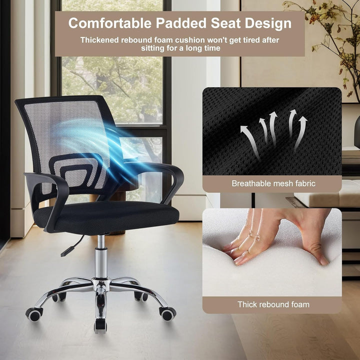 TUKAILAI Bürostuhl Ergonomisch, Schreibtischstuhl aus Netzstoff, Chefsessel mit Lendenwirbelstütze,