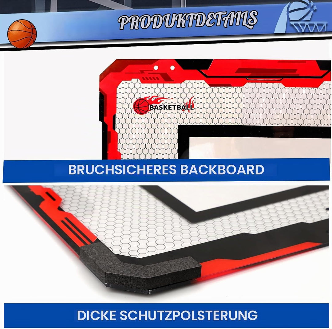 Indoor Basketballkorb Set mit 4 Bällen für Kinder Erwachsene, Basketball hängen an der Tür für Zimme
