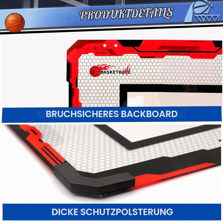 Indoor Basketballkorb Set mit 4 Bällen für Kinder Erwachsene, Basketball hängen an der Tür für Zimme