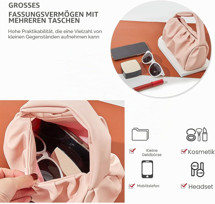 NICOLE &amp; DORIS Damen Clutch Handtaschen Klein Henkeltasche Top-Griff Tasche Elegant Abendtasche Weic