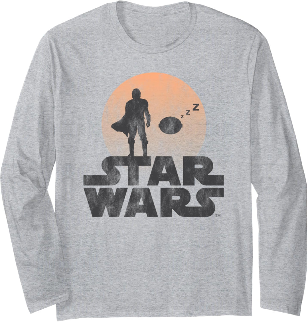 Star Wars The Mandalorian Sleeping Child Silhouette Langarmshirt