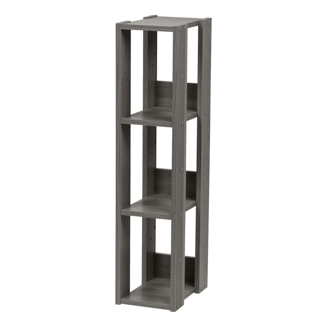 Iris Ohyama, Bücherregal, 3-stufiges Regal, 14 cm breite verstellbare Regale, Stabil, Industriell, W