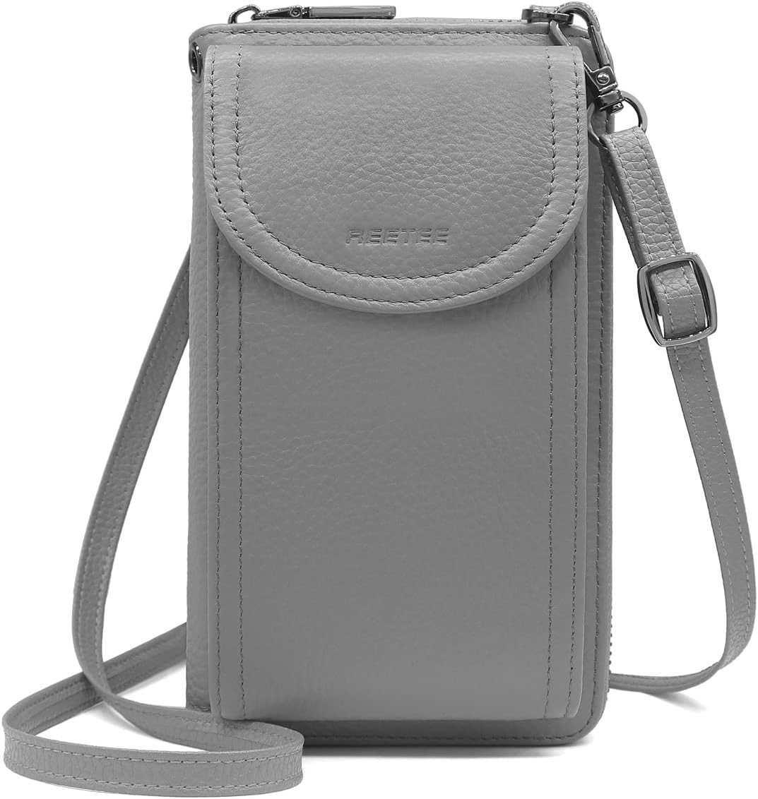 Handytasche zum Umhängen RFID Schutz Geldbeutel Damen Handy Umhängetasche Leder Viele Fächer Handy S