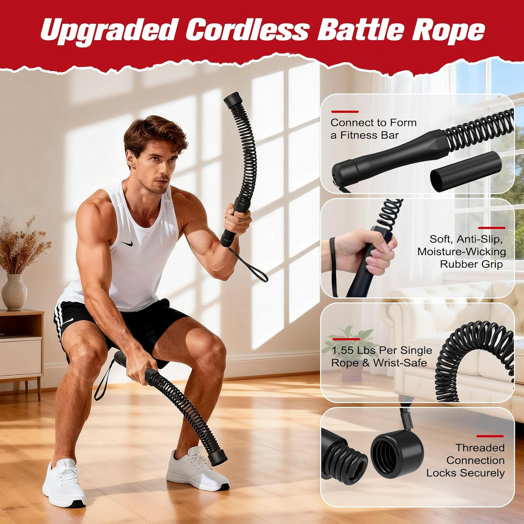 RELIFE REBUILD YOUR LIFE Trainingsseile 2-in-1 Battle Rope ohne Seil fur Heimfitnessstudio leises Se