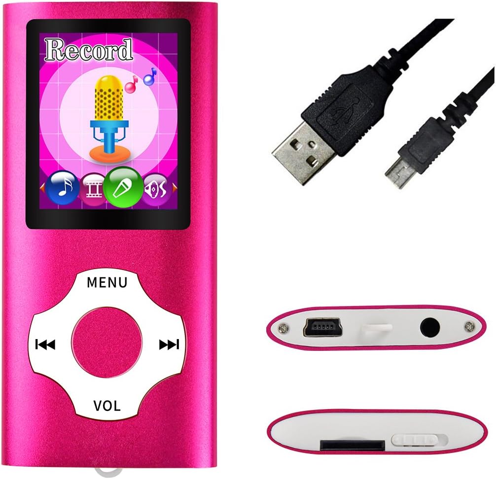Mymahdi MP4 /MP3 beweglicher Spieler, Rosa mit 1.8 Zoll LCD-Schirm und Memory Einbauschlitz, maximal